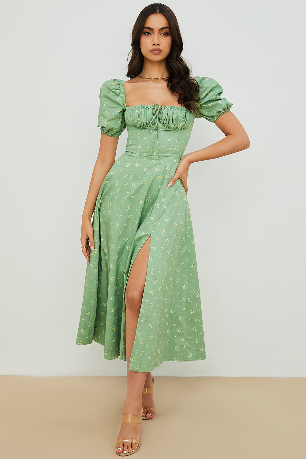 Aviana - Robe à Manches Bouffantes Bloom