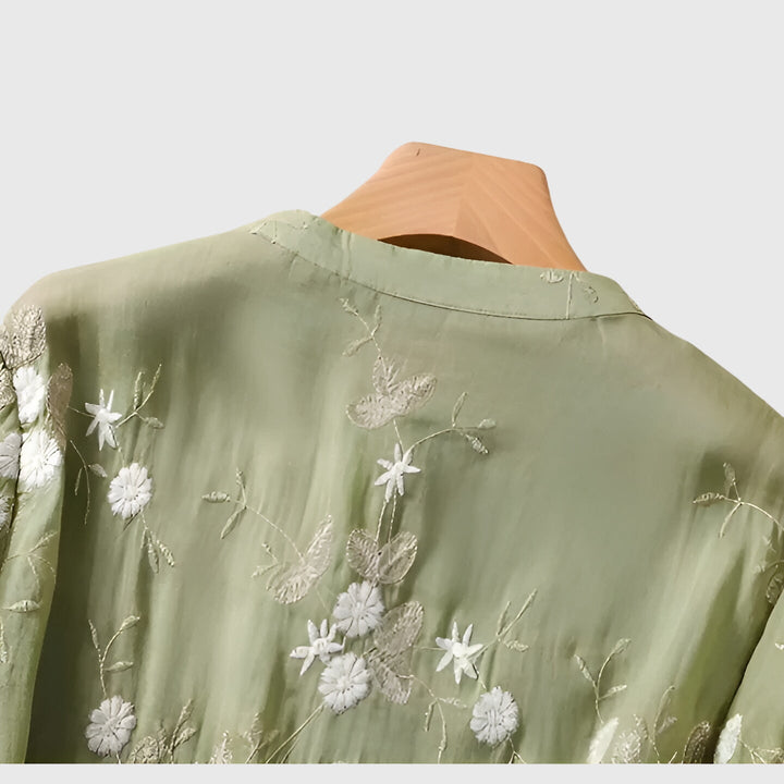 Nellie™ | Haut Élégant avec Fleurs Brodées