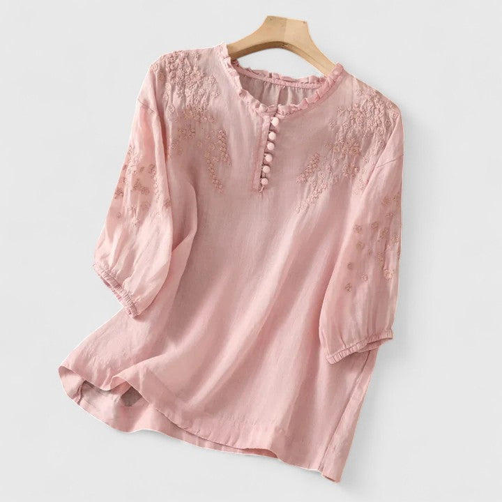 Vasilene | Blouse Élégante à Boutons